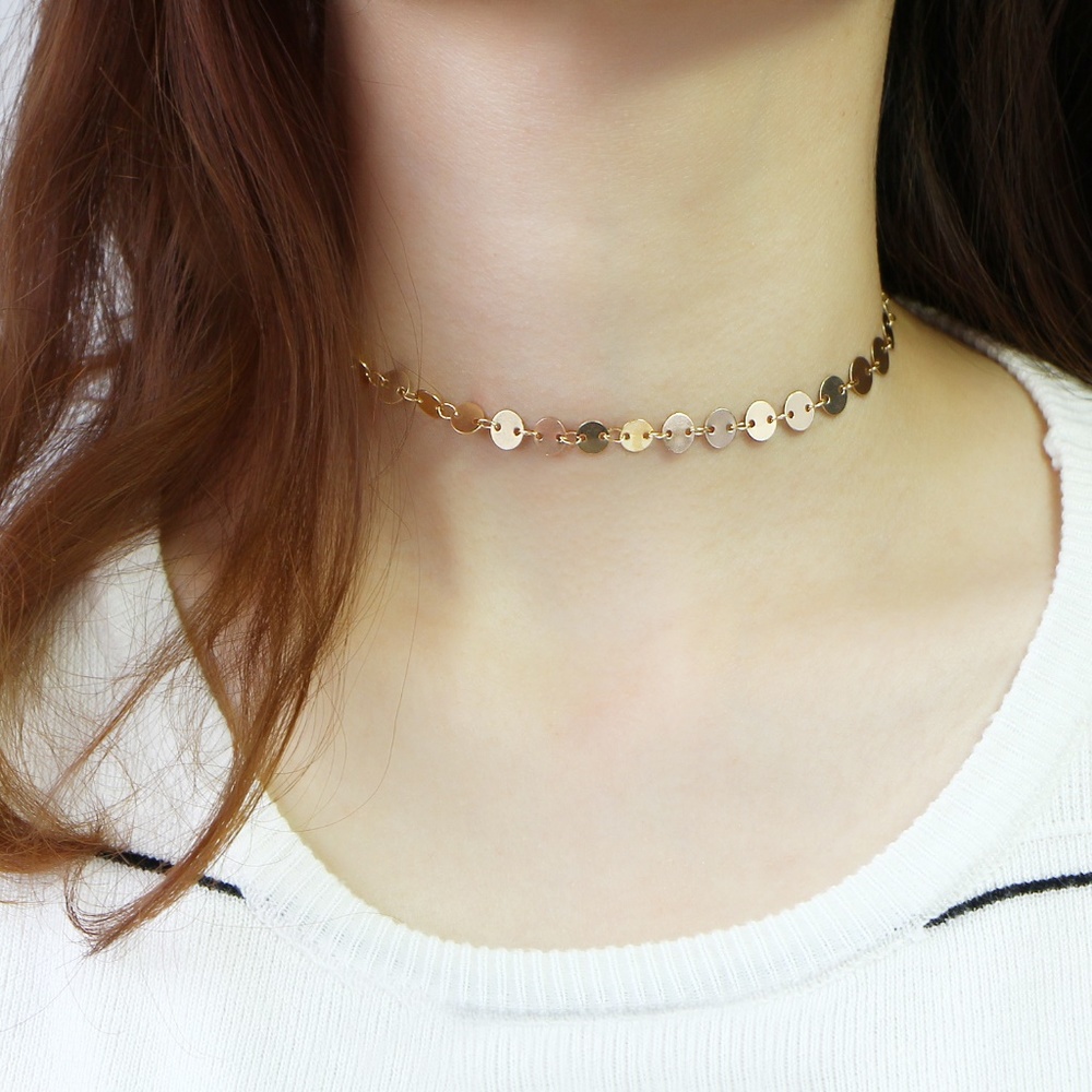 Gold Sequin Coin Choker